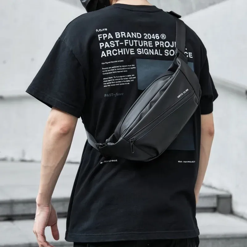 BANGE Sling Bag - Zaino impermeabile da uomo con tracolla, 22085 nero, Medium, Durevole