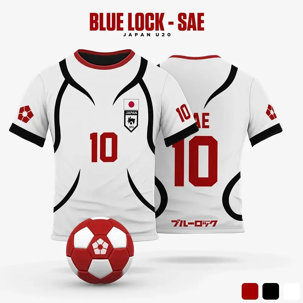 Blue Lock Japan U20 White Cartoon Anime Cosplay Men Jersey Summer
