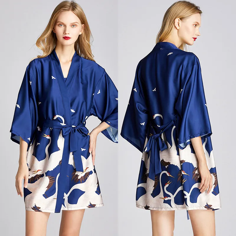 Azul Rata Color Rata De Kimono De Satén Azul Marino |Soft Sexy Short Camisco ...