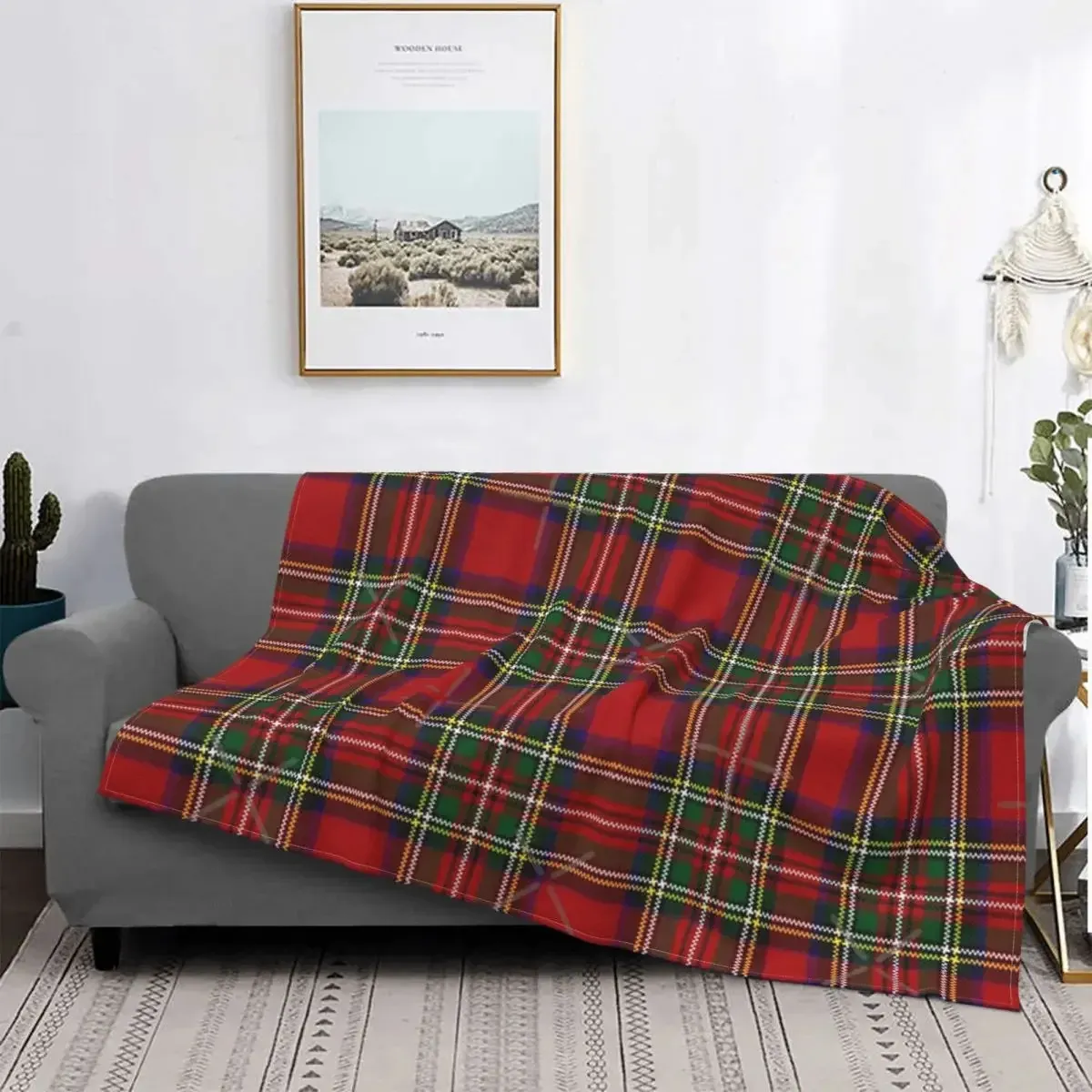 Save Big on Bulk Tartan Plaid Throw Blanket Tartan Stewart Clan Throw  Blankets Ultra Soft Plaid Flannel Blanket For Home Decor, Perfect For Men,  - Main Image