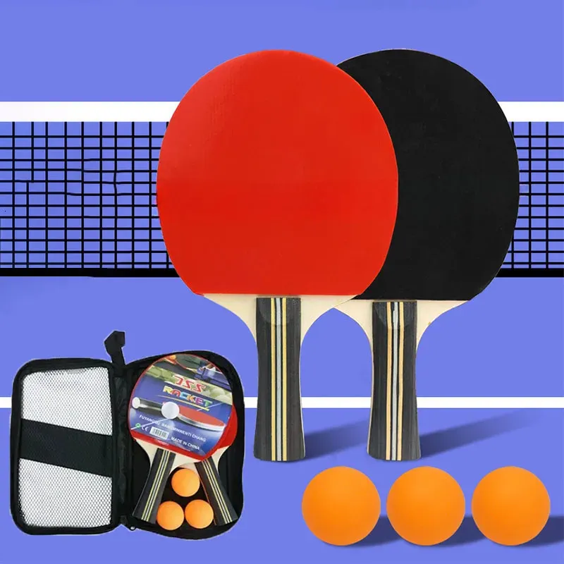 portable table tennis racket set with 17-layer wood poplar baseboard ...