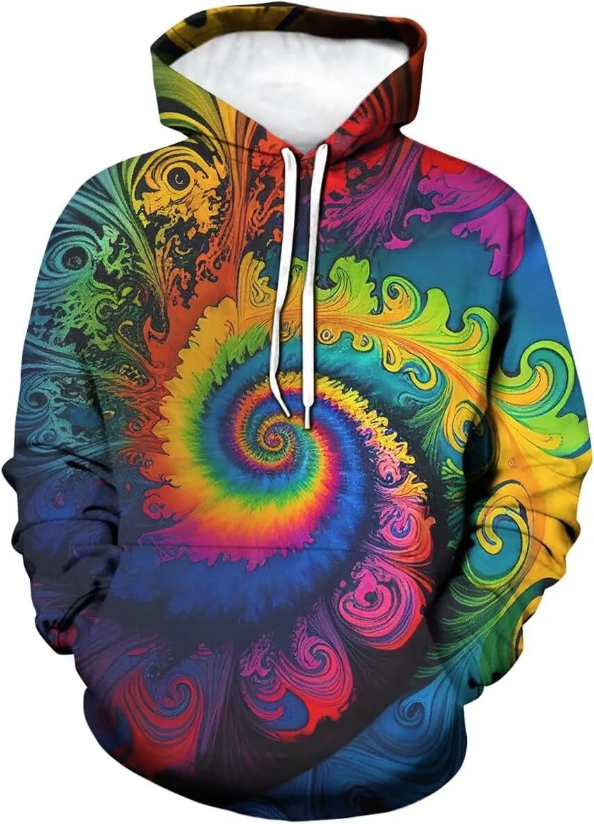 Save Big on Bulk 3d Sweatshirts For Men Mens Graphic Hoodies Unique 3D  Printed Tie Dye Pullover, Colorful Totem Design Sweatshirt, Long Sleeve  Casual