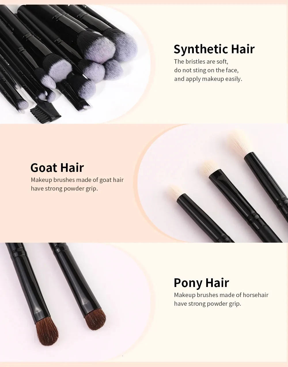 Ducare Black Makeup Brush Set - Professional Eye Shadow, Basic Powder ...