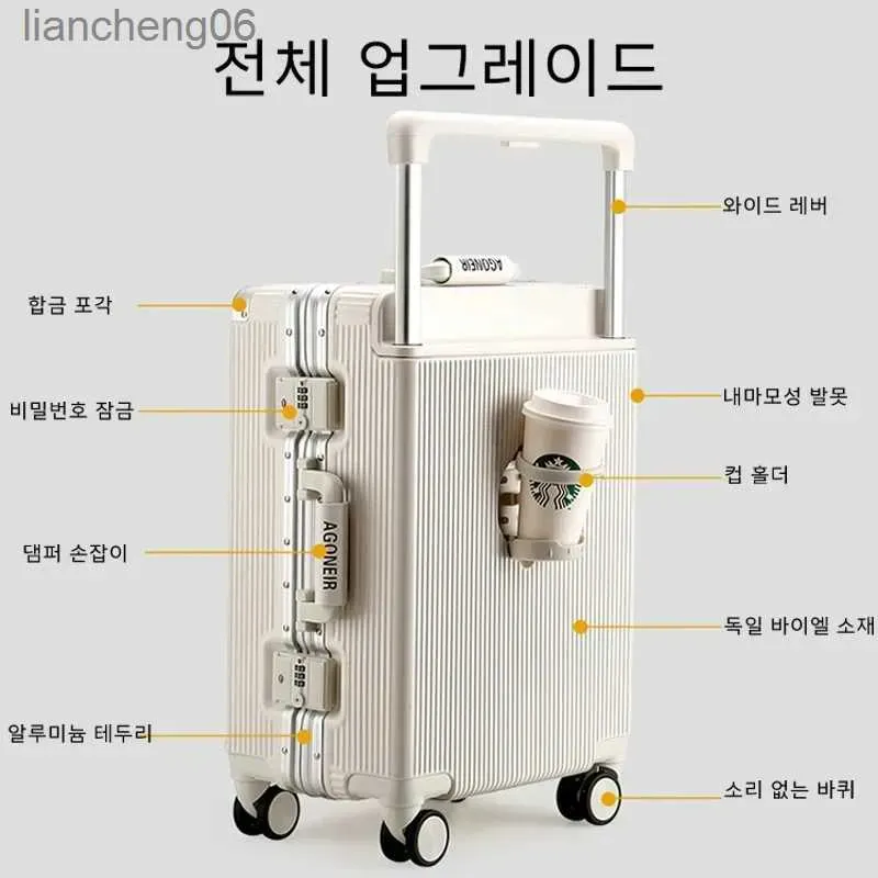 Lightweight Rolling Luggage 20/24/26 Inch Suitcase with Aluminum Frame,  Hard Shell Carry-On for Men Women, Travel Bag