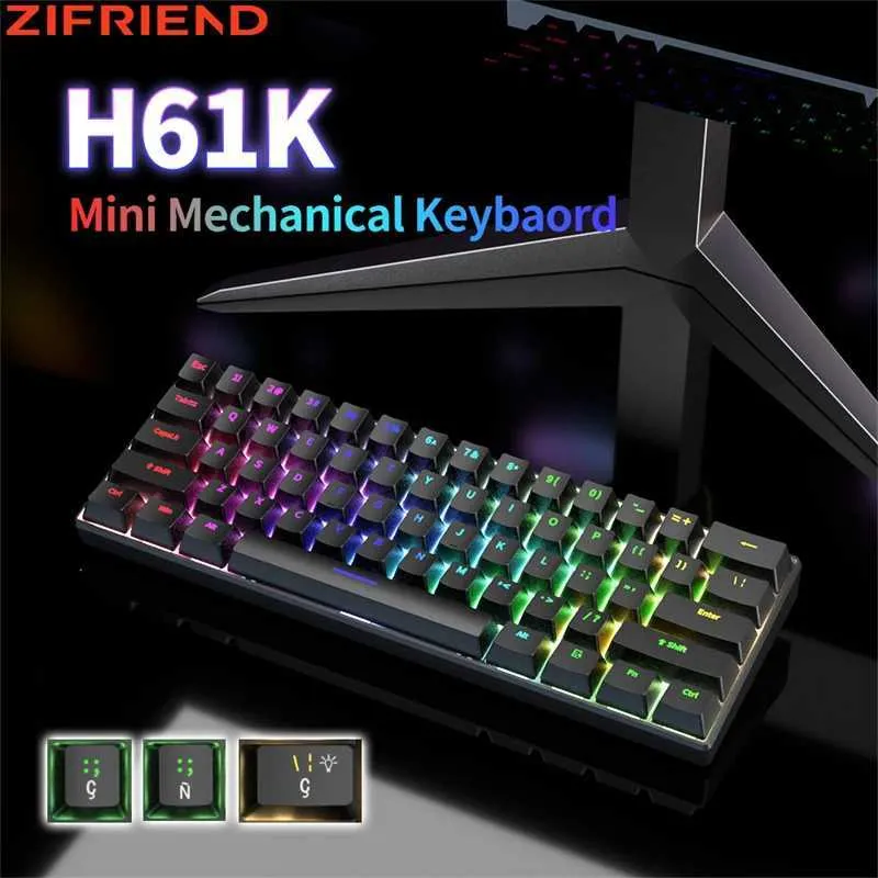 LIBER×GeekField_BuddyMat_MILKAHKI Compact 61 Key Mechanical Keyboard With Hot Swappable