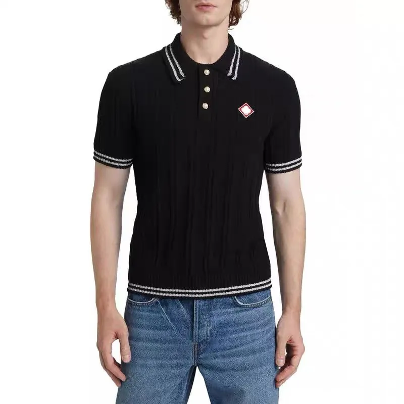 Save Big on Bulk Knitted Sweater Polo Men Mens Knitted Shirt, Polo Sweater  Vest Mens Fashionable Striped Short Sleeve Knit Polo Shirt, High Quality