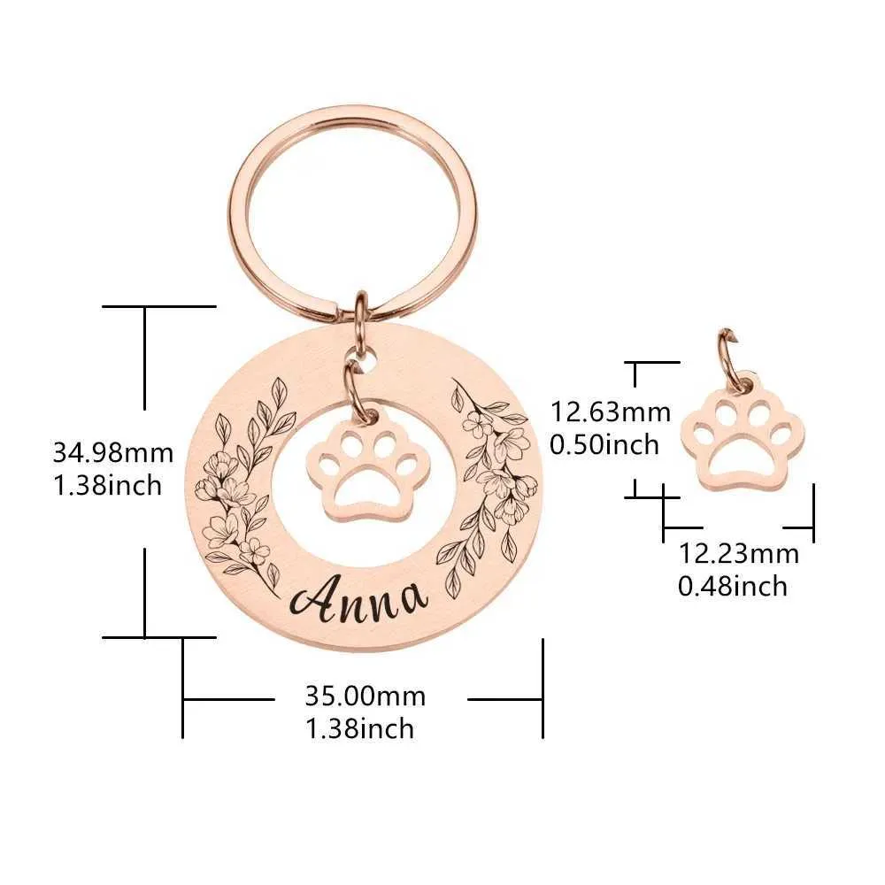 Custom Dog ID Tag Personalized Pet Collar Tag Stainless Steel Anti Lost Nameplate for Dogs Cats with Silencer Ring