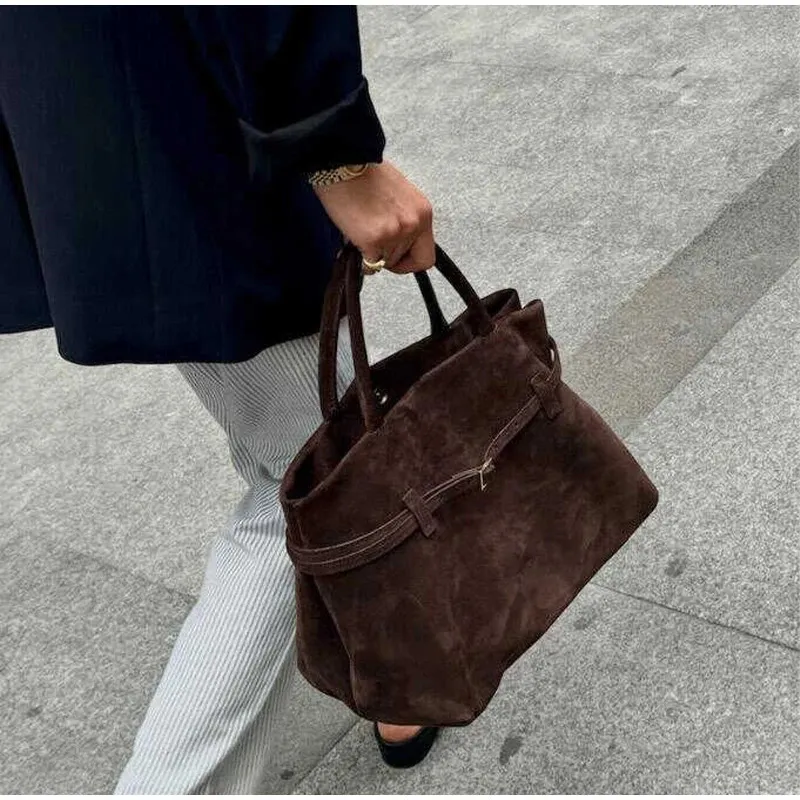 ハンドバッグ Large suede handbag DHgate.com:Large Suede Tote Handbag - Elegant Buckle Design