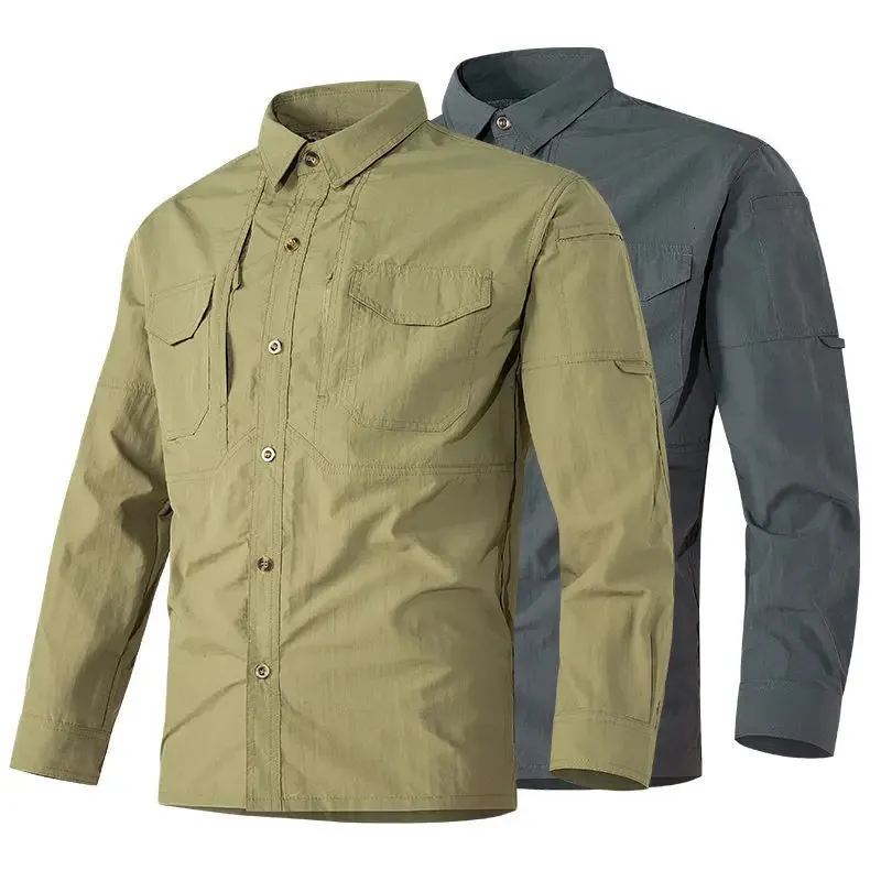 Chemise Camouflage Militaire à Manches Longues avec Poches