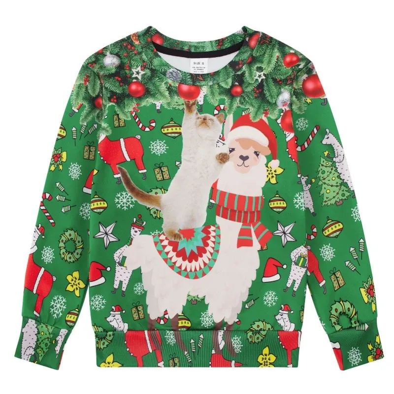 Funny Mens Ugly Sweater, Fashionable Holiday Pullover: 3D Dog Cat Print  Crewneck, Plus Size Ugly Christmas Sweater for Men Women, Fall Winter  Party