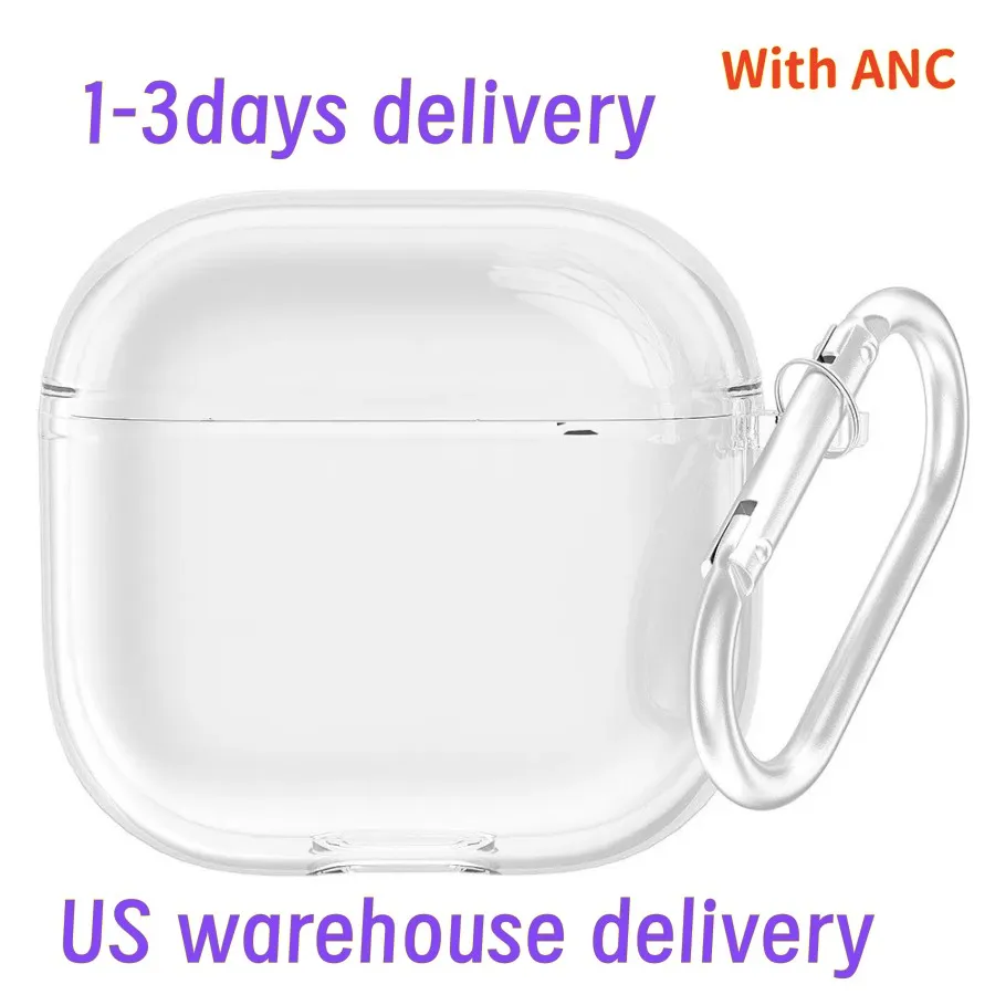 USA Stock ANC Noise Canceling pods pro 2 air 4 3 pro Max Earphones Bluetooth Headphone Accessories Silicone Protective Cover Wireless Charging Shockproof Case