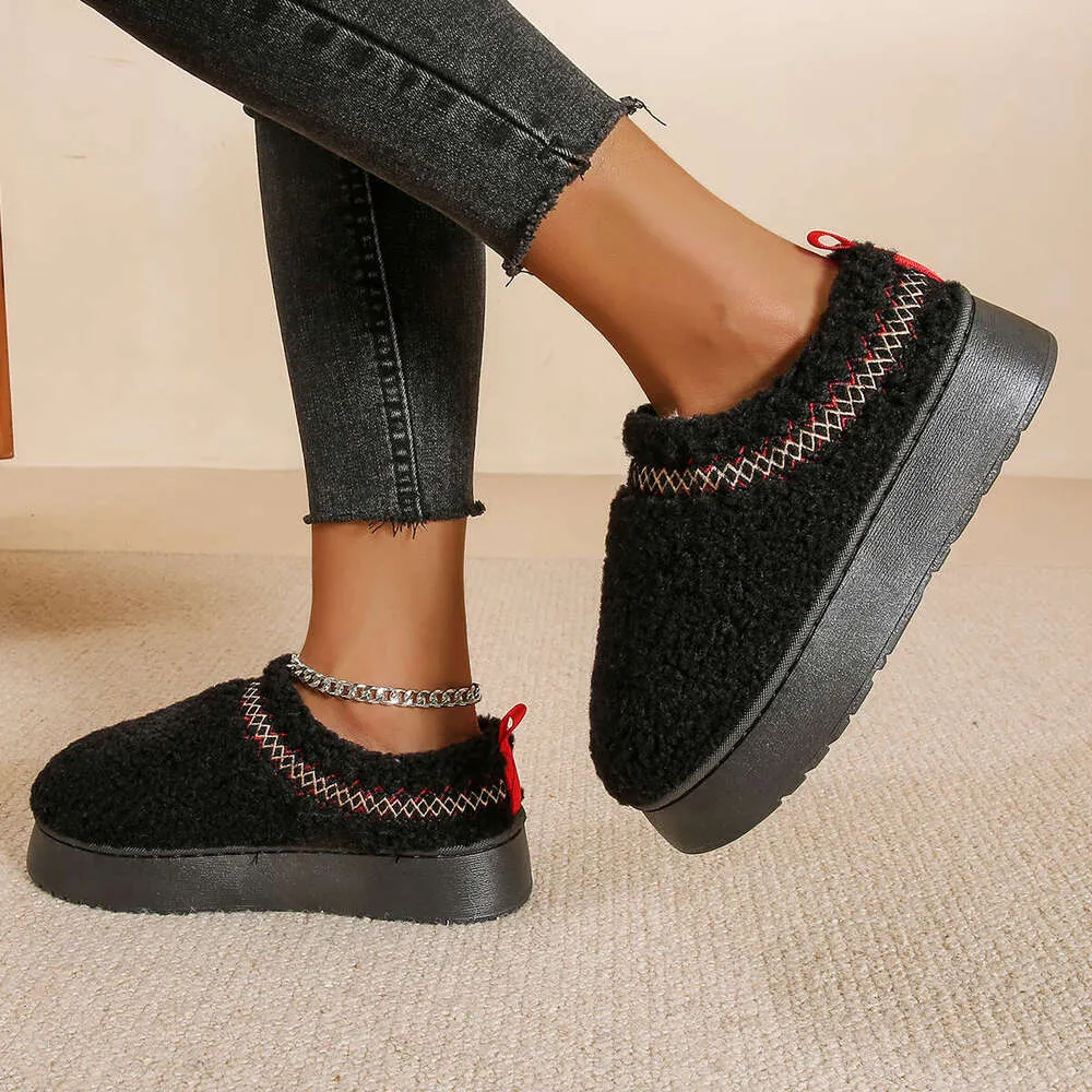 Women's Winter Cotton Ankle Snow Boots Women With Plush Platform And ...