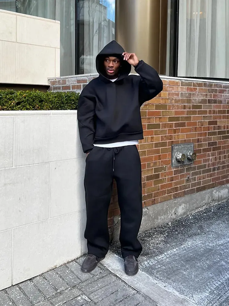 Save Big on Bulk Hoodie And Sweatpants Set Mens Mens Two Piece Pants Sets  Solid Color Hoodie Suit: Fashionable Street Casual Pullover With Drawstring 