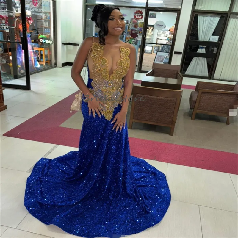 green emerald velvet dress Royal Blue Long Formal Dress with Sheer Long Sleeves Royal / 2 main image 0