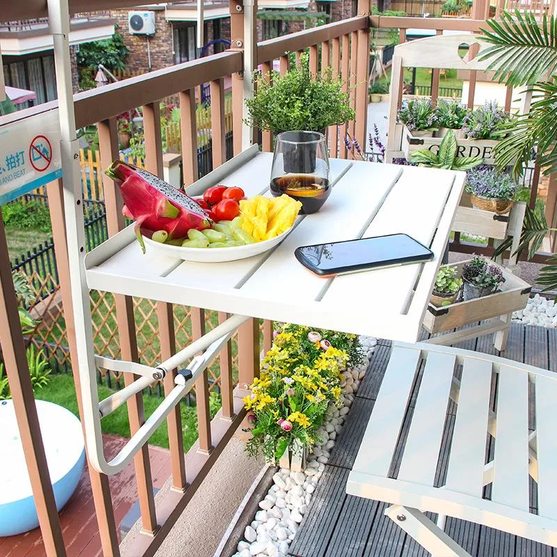 Mobili Da Campeggio Tavoli Da Esterno Tavolo Da Balcone Ringhiera In Ferro  Sospeso Piccolo Giardino Europeo Vendita Da 153,36 €