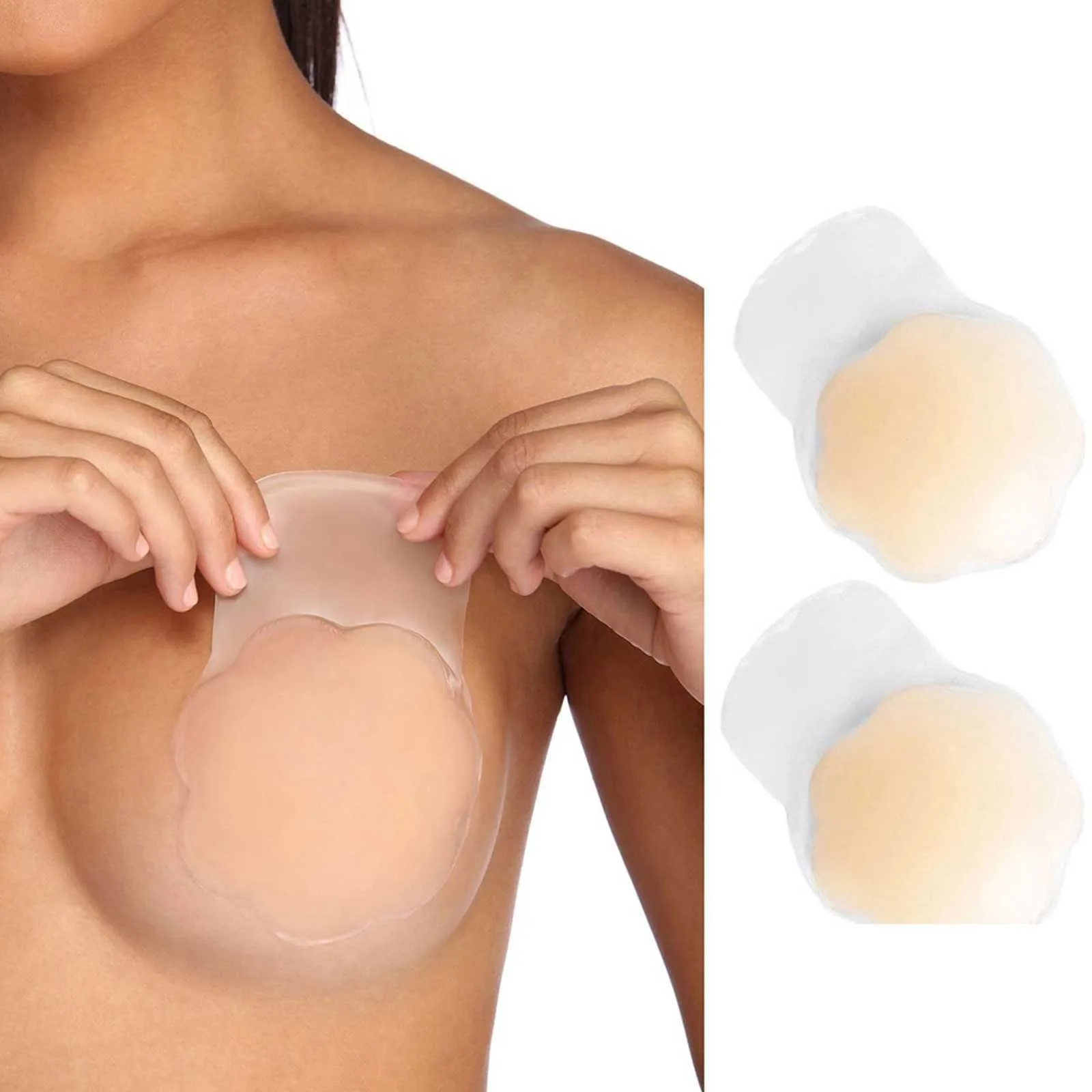 Copricapezzoli In Silicone Push Up - Reggiseno Adesivo Riutilizzabile E Invisibile - Foto 4