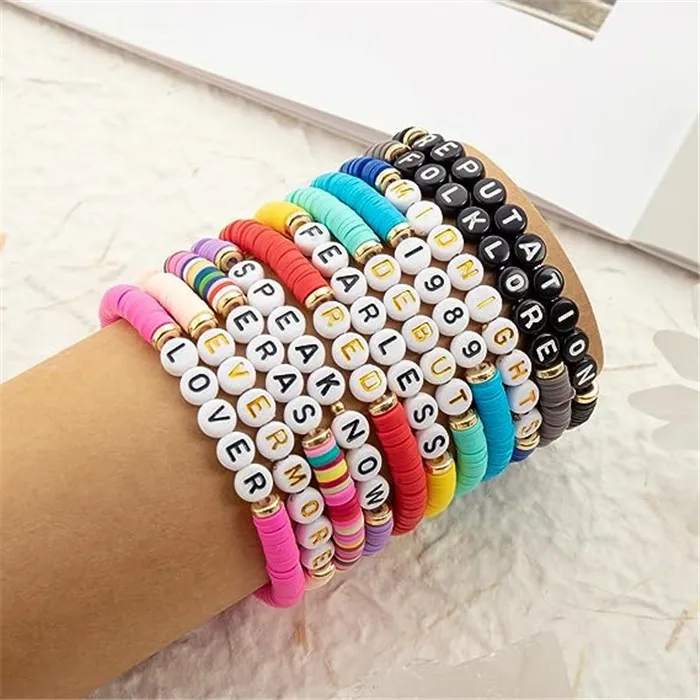 Perlenarmband im böhmischen Stil aus weichem Ton, Armband, bunte Fächerarmbänder, Sets für Freunde, Geschenk