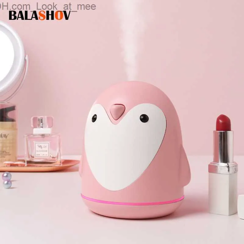 Humidifiers 220ml Portable Aroma Humidifier 3 In 1 Mini Cute Penguin USB Air Diffuser for Home Office Car Mist Maker Essential Oil Diffuser Q230901