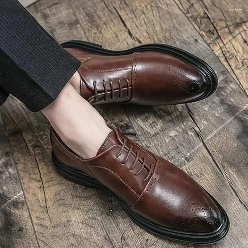 brown sequin dress plus size Brown Men's Clinton Tux Cap-Toe Oxford Leather Dress Shoes 14 US