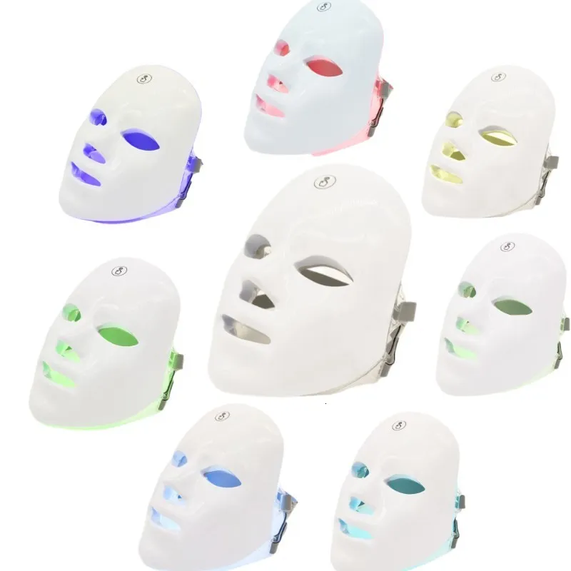 Face Massager USB Charge 7Colors LED Mask Pon Therapy Skin Rejuvenation Anti Acne Wrinkle Removal Care Brightening 230831