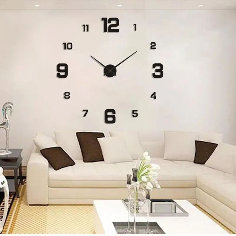 Wall Clocks DIY Large Number Clock Silent Non Ticking Battery Operated Decoration For Home Apartment Office