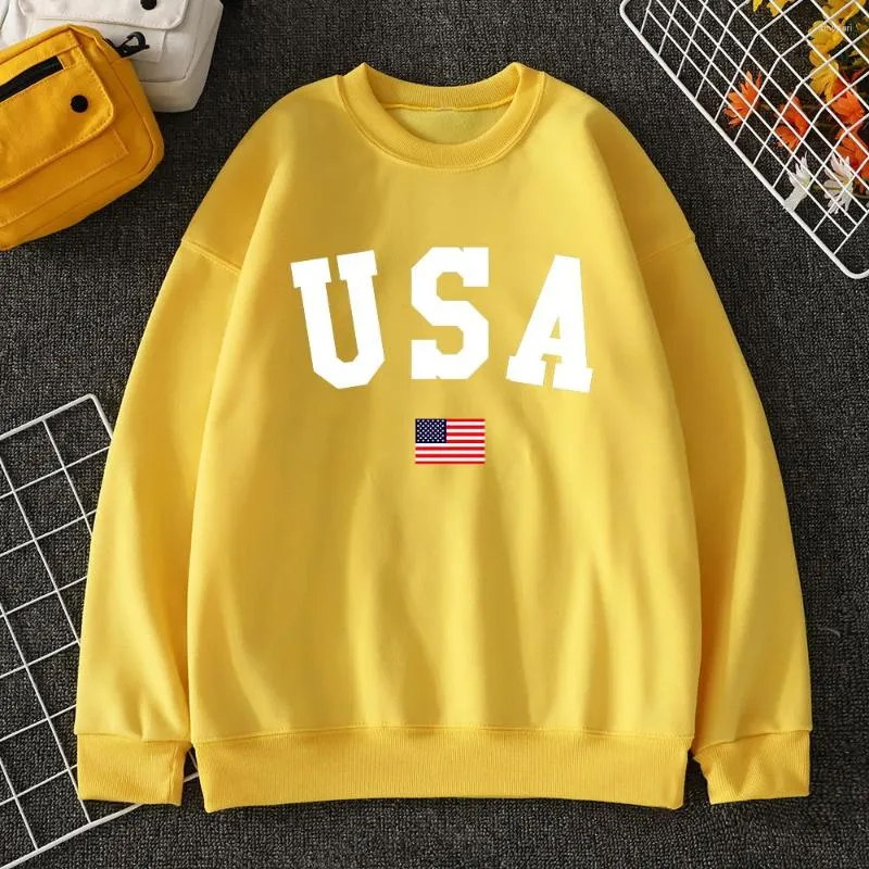 Men's Hoodies Usa American Flag Patriotic Print Mens Hoody Autumn O-Neck Sportswear Fashion Fleece Pullover Casual Loose Sweatshirt