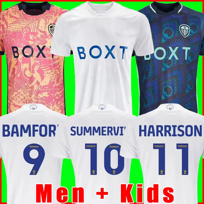 23 24 BAMFORD Llorente Leeds Unitedes soccer jerseys 2023 2024 Adams Aaronson HARRISON Sinisterra JAMES maillots de football shirt men kids Kit boys away third