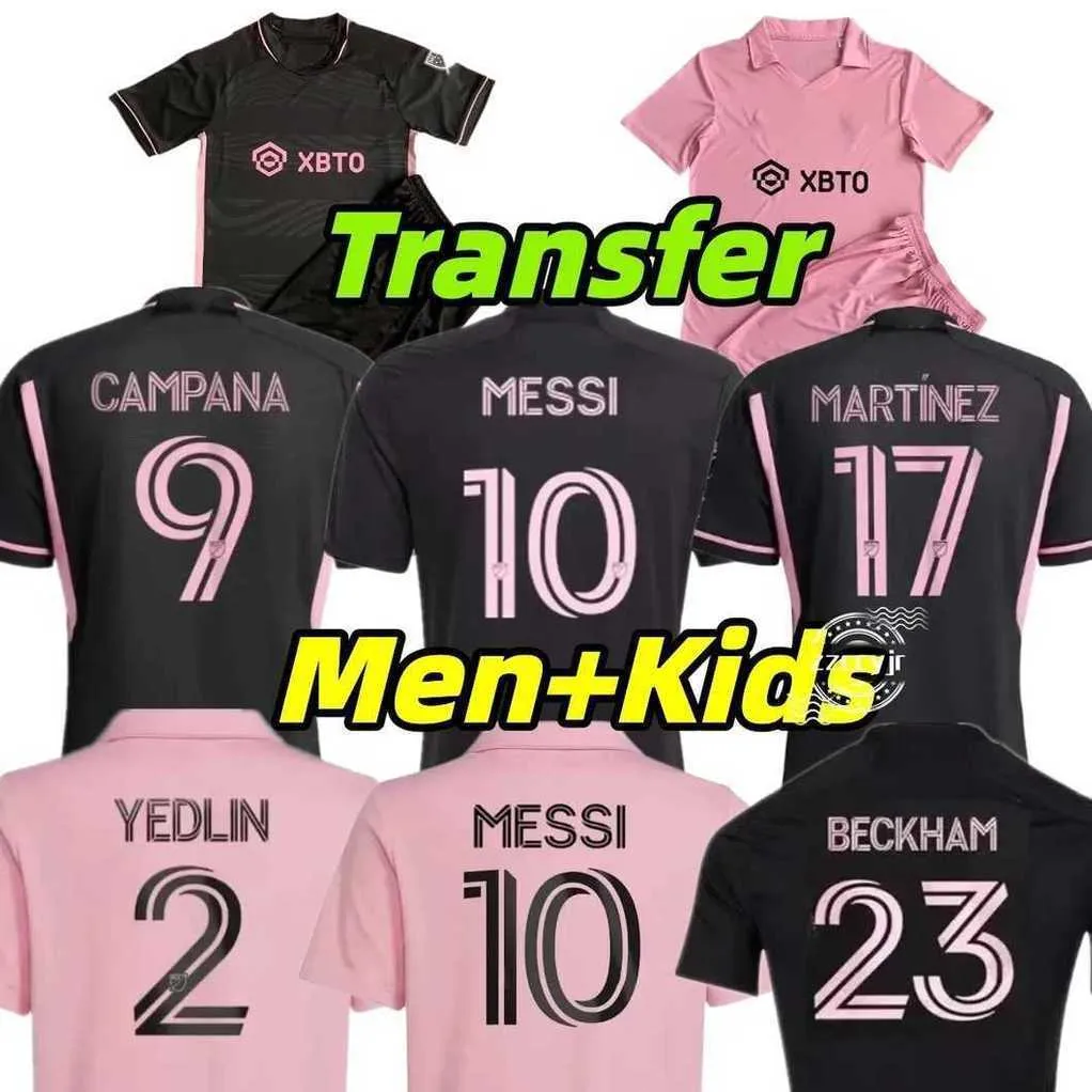 2023 2024 Inter Miami Futebol Jerseys CF Messis Martinez Higuain MLS 23 24  Mulheres Homens Crianças Kit Camisas de Futebol Jogador Fãs Versão Uniforme