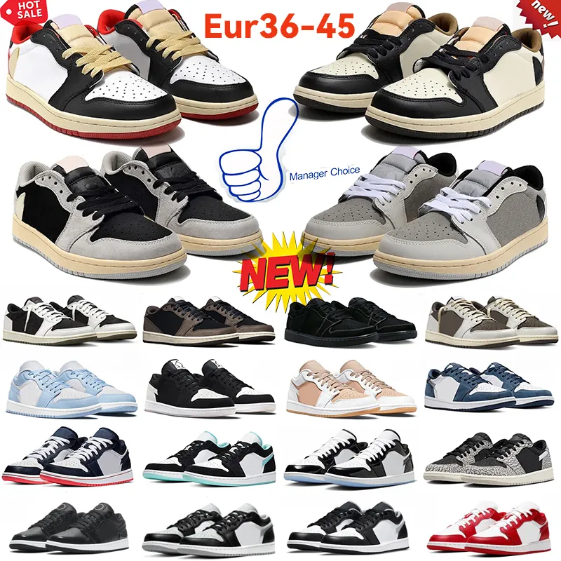 2024 Neue Jumpman 1 Low-Basketballschuhe 1s Olive Sneakers Reverse Mocha Black Phantom Shadow Toe Wolf Grey Vintage Pink Herren Damen Outdoor-Sporttrainer Eur36-45