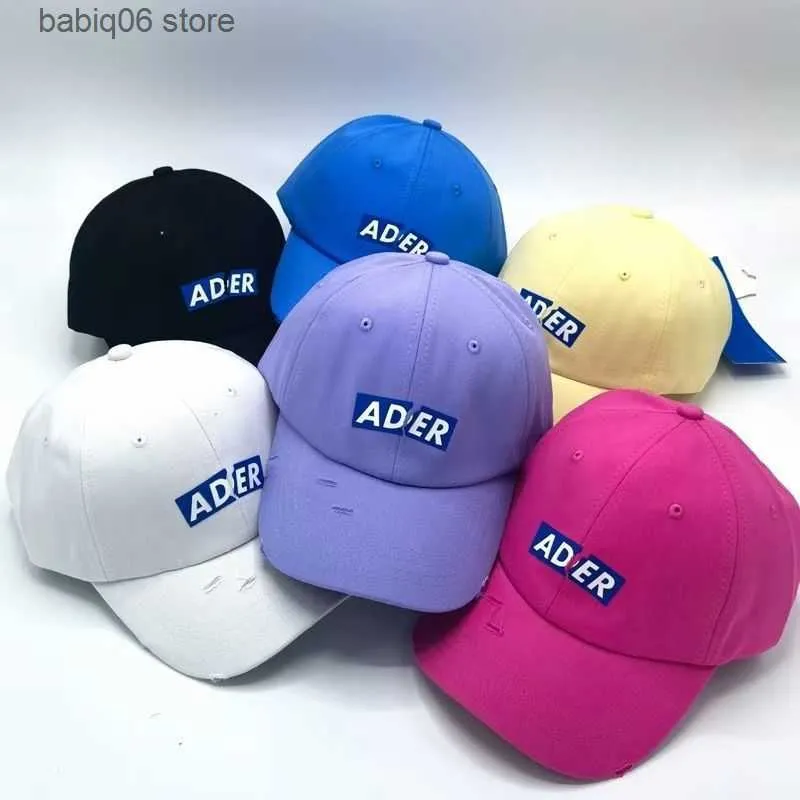 Bollkåpor Nya bokstäver knäckta och perforerade baseballmössa Candy Color Fashionable Soft Top Tonge Cap Men's and Women's Casual Hats Fashion T230728