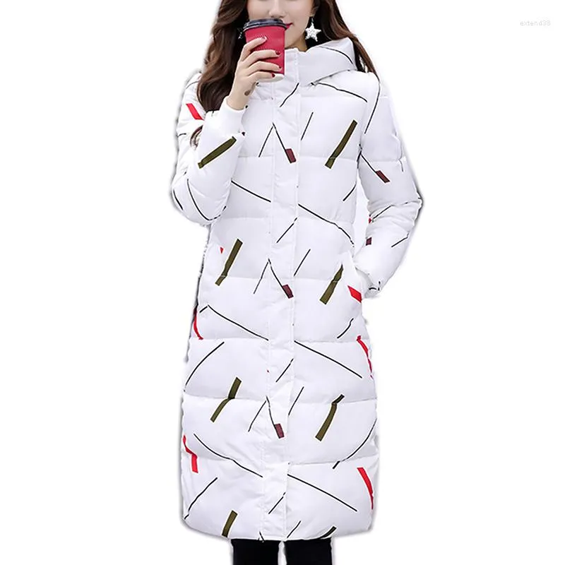 Trenchs de femmes manteaux 2023 femmes veste d'hiver manteau mince long style capuche parkas épaissir vêtements d'extérieur mode coton rembourré