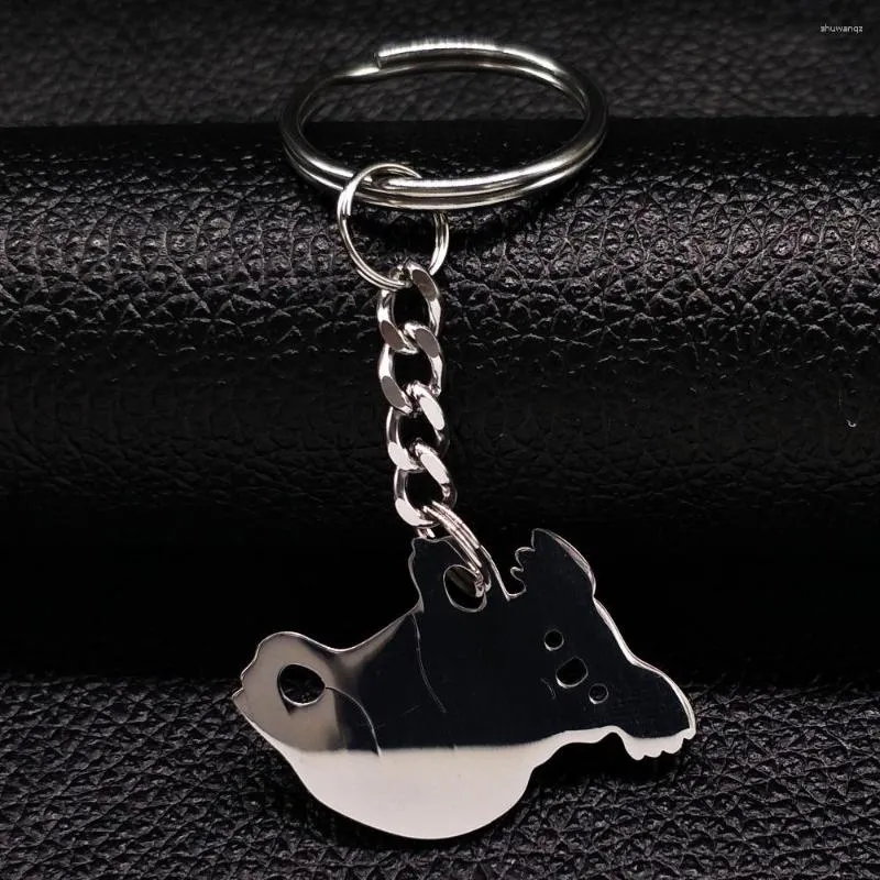 Keychains Fashion Koala Rostfritt stål Keychain för kvinnor Silverfärg Keyring Jewelry Christmas Gift Llavero Hombre K77267S07