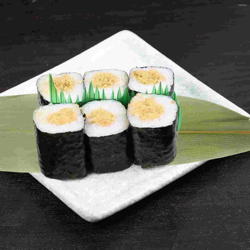 Muggar sushi bambu lämnar sashimi maträtt kall blad prydnad liten japansk matmatta dekor