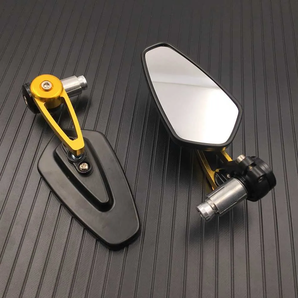 Rétroviseurs De Guidon Moto Universels 7/8" (22mm) - Aluminium CNC Noir - Réglables Et Rabattables