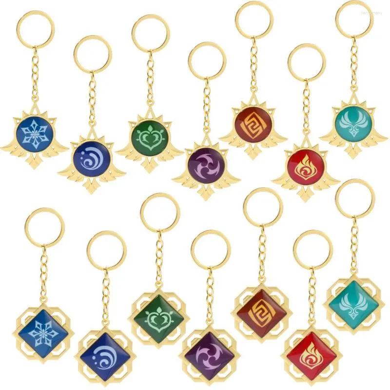 Porte-clés jeu Genshin Impact, Anime oeil des dieux, bijoux en métal lumineux et Cool, pendentif Cosplay, périphérique de dieu