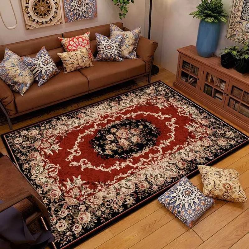 Марокканский стиль украшения ковры густые не скользящие ковры для гостиной, промываемой длинные коврики маленькие коврики для умываемого коврика для спальни HKD230901