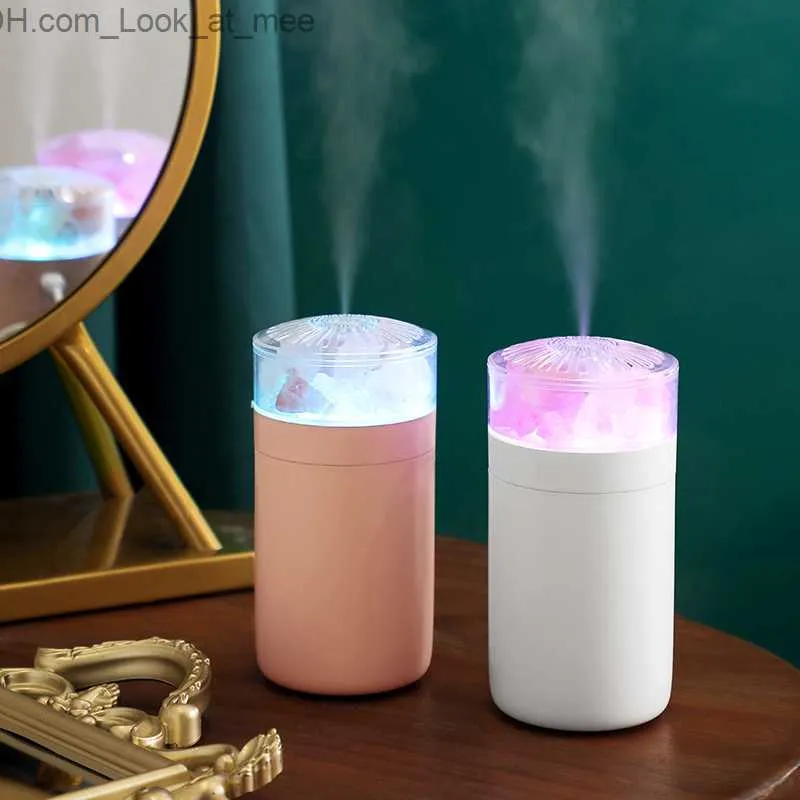 Humidifiers Portable Air Humidifier Aromatherapy For Home 250ML Salt Stone Mini USB Scent Diffuser Ultrasonic Humidifier With Colorful Light Q230901