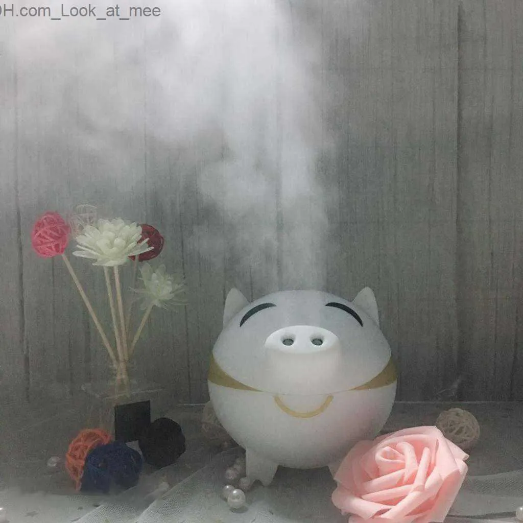 Humidificateurs Humidificateur d'air mignon Mini humidificateurs à brume fraîche avec fonction ventilateur et lampe de nuit pour chambre à coucher chambre de bébé bureau et voyage Q230901