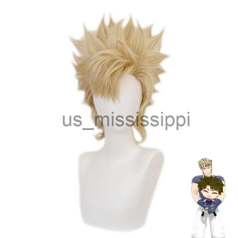 Cosplay Wigs Jojos bisarra äventyr Caesar Anthonio Zeppeli Wig Cosplay Costume Kort värmebeständig syntetisk hår Jojo Wigs X0901