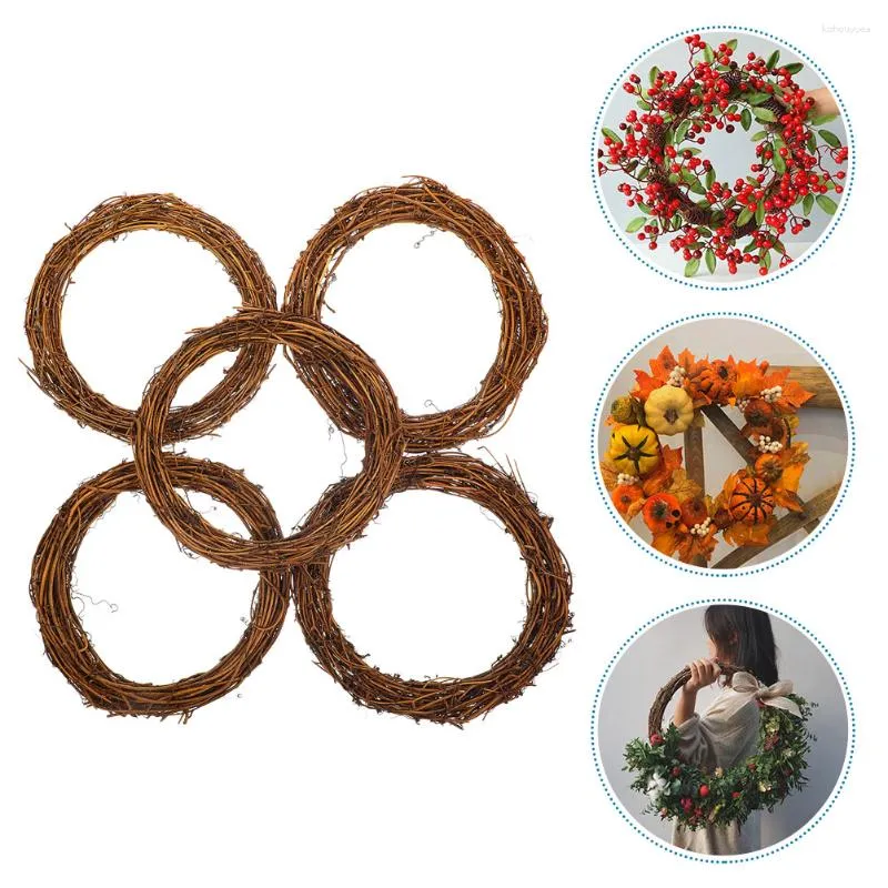 Dekorative Blumen Rattan Girlande Ringe hängen Dekor DIY Rahmen Kranz Zubehör Anhänger Blumen Wand Festival Kreise Weihnachten