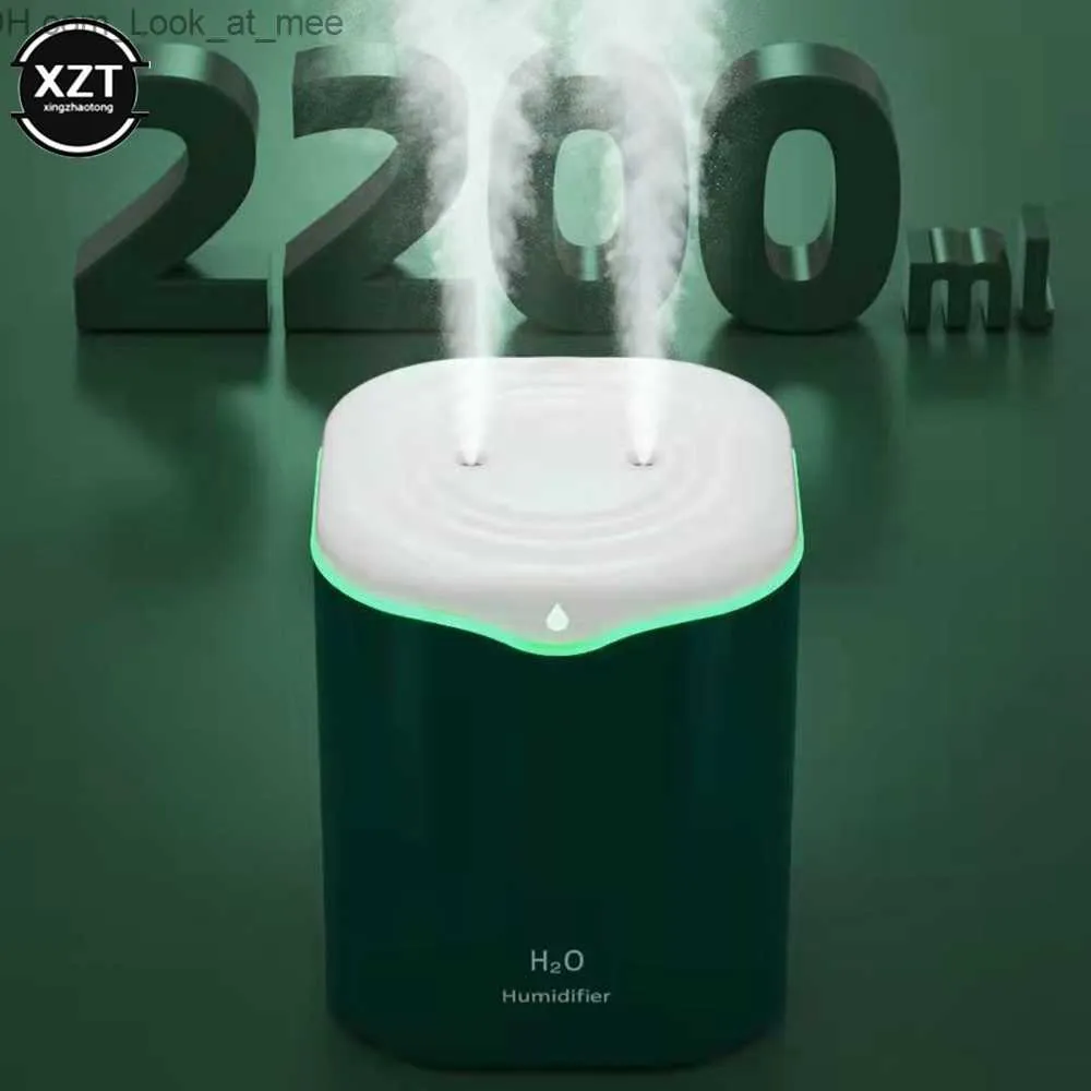 Luftbefeuchter NEUE 2200 ml Doppel Spray Luftbefeuchter Ätherisches Öl Diffusor Ultraschall Luft Diffusor Elektrische Aroma Diffusor Luftbefeuchter Luft Q230901