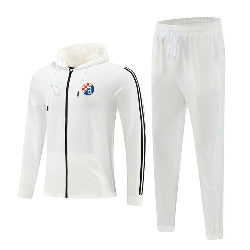 GNK Dinamo Zagreb Survêtements pour hommes sports de plein air vêtements chauds à manches longues fermeture éclair complète avec casquette costume de sport de loisirs à manches longues