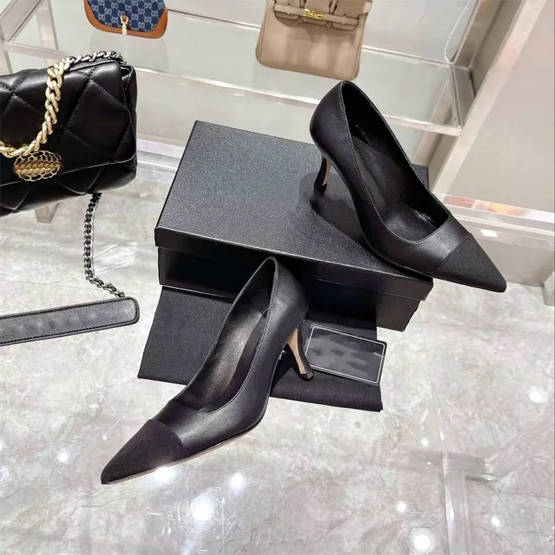 Leather Women`s High Heels Designer Fashion pointy dress Shoes Sexy Stiletto Party Shoes Sheepskin dress Shoes Work Shoes High quality boat LACES box