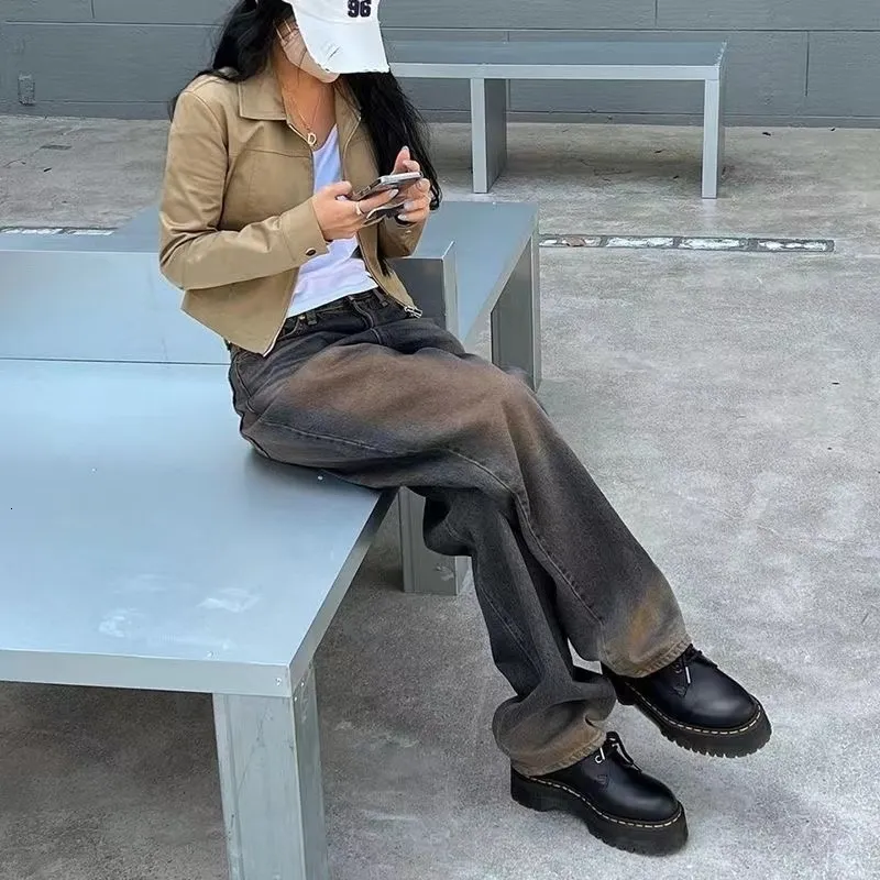 Y2K Baggy Jeans Womens High Waisted Wide Leg Denim Pants