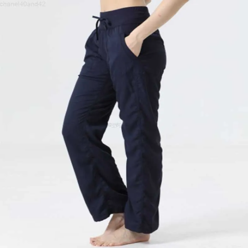 LL Yoga Pantaloni da Yoga da Donna per Palestra Pantaloni Larghi a Figura Intera Pantaloni a Gamba Larga Allenamento Corsa da Donna Pantaloni da Esercizio Capris Elasticizzati a 4 Vie con Tasche per Donna Abbigliamento Sportivo Fitness