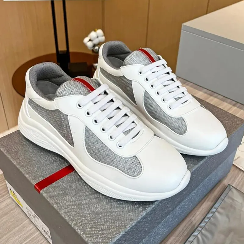 Designer Mens Casual Sneakers Luxury Patent Leather Mesh