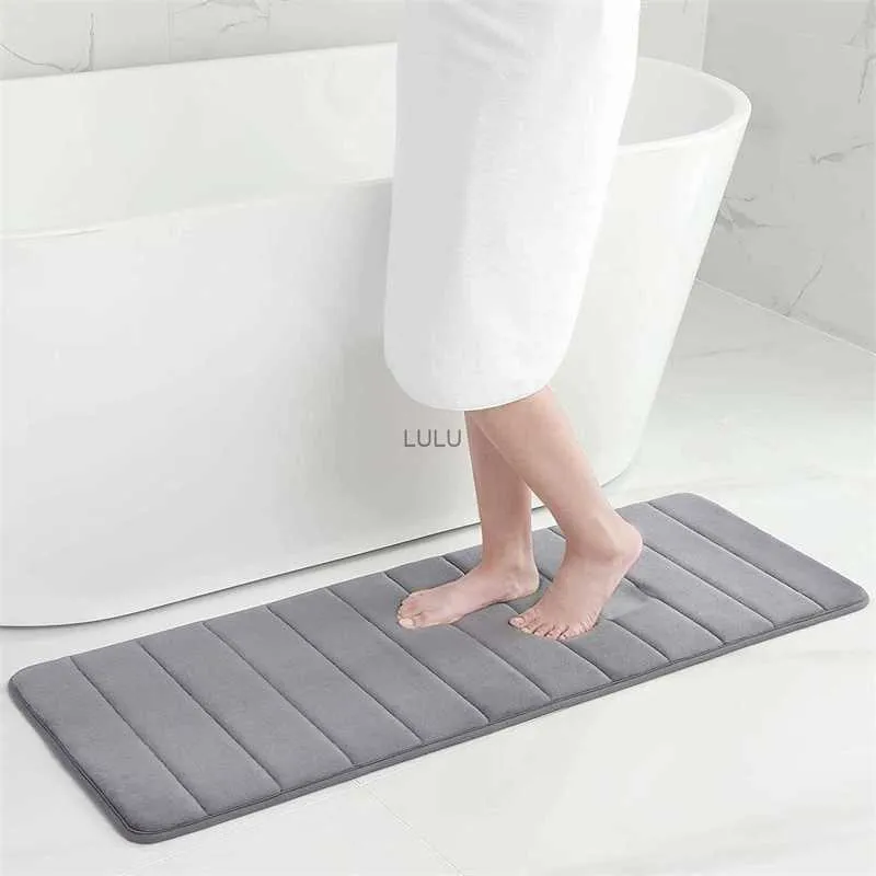 Olanly Tappetino da bagno in memory foam Grande tappeto da doccia assorbente Tappeto da pavimento in velluto corallo morbido Decorazione domestica Tappeto da bagno antiscivolo HKD230901