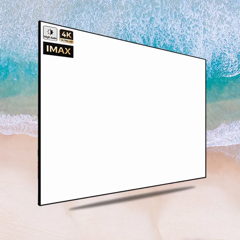 Écran de projecteur blanc cinéma HD chaud mat 1 cm cadre fixe à lunette ultra étroite 4K 8K classique populaire pour la projection de cinéma maison 60 pouces