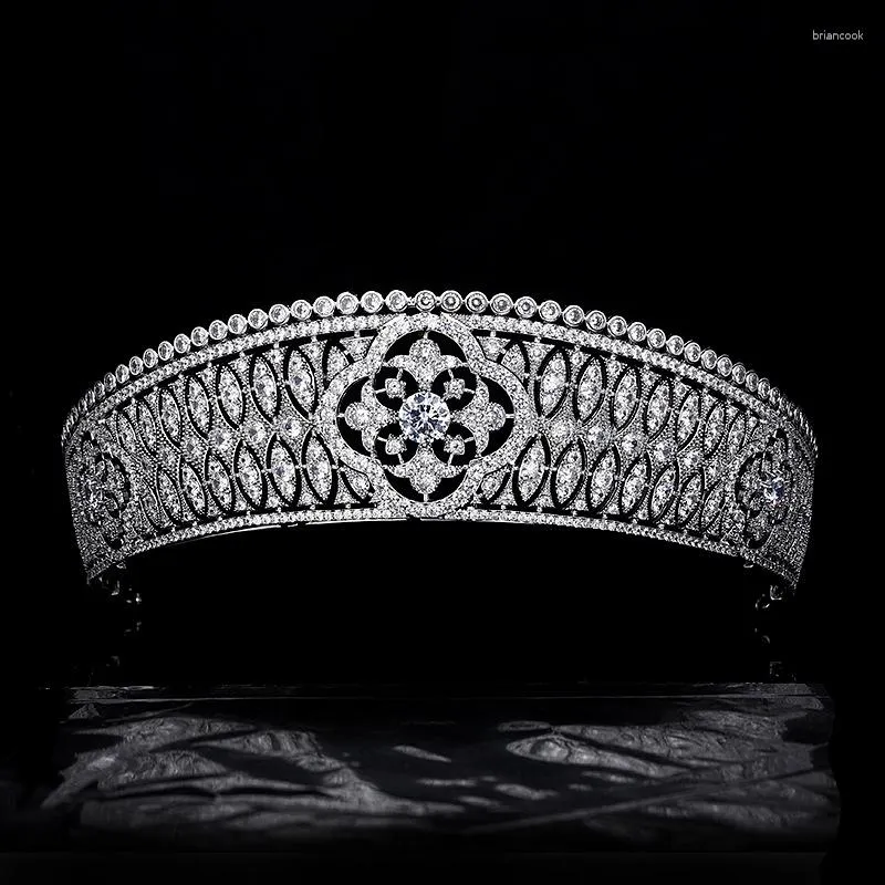 Hair Clips Vintage Luxury Cubic Zirconia Princess Tiara Wedding Bridal Crown HairJewelry Dress Accessories CH10429