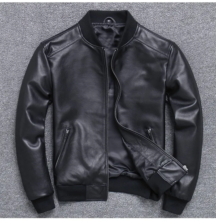 Men's Leather Faux Brand classic man genuine leather coat sheepskin jacketplus size casual bomber pilot cloth 230831